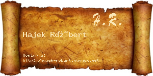 Hajek Róbert névjegykártya